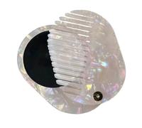 Portable Comb and Makeup 2 in 1, Handheld Hair Brush Set, H | Clear Reflection for Travel and Daily Use, Acetate Constructed Two Function Comb Set, Strong and