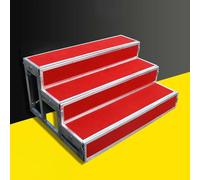 Portable Commercial Choral Risers Choir Stairs Riser Platform Stage Anti Slip Singing Steps School Church Theater Concert，3-Level Choir Risers - 59" Long Gray Carpeted St