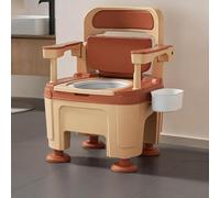 Portable Commode Toilet Chair with Handles - Sturdy, Slip-Resistant Bedside Toilet Seat for Seniors and Individuals with Disabilities