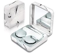 Portable Compact Lens Kit with Applicator, Remover, Mirror & Solution Bottle for Daily Travel, Square Design, Rose Gold.