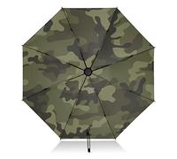 Portable Compact Umbrella Army Camouflage Green Inverted Windproof Travel Umbrella for Rain Sun Large 8 Ribs UV Umbrella Automatic for Men Women