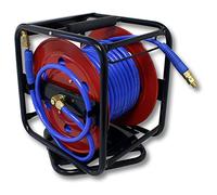 Portable Compressed Air Hose Reel with 360° Rotatable Base, 30 Metre 1/4" Hose for 12 bar