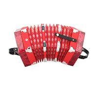 Portable Concertina, Concertina Accordion Adjustable Hand Strap Solid Wood for Instrument Supplies for Adults for Beginners and Students(red)