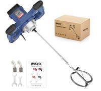 Portable Concrete Cement Mixer, 2100W Electric Paddle Mixer Adjustable 6 Speed Handheld Plaster Grout Paint Thinset Mortar Paddle Mixer,Ideal for Mixing Feed, Plaster, Paint,etc(Blue)