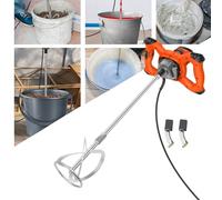 Portable Concrete Cement Mixer Plaster Mixer Paint Mixer 2600W Handheld Electric Paddle Mixer with 6 Adjustable Speed,Concrete Tool for Mixing Feed/Plaster/Paint/Mortar/Cement/Concrete,Orange