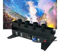 Portable Confetti Gun Launcher Machine 4 Shot Electronic Jet s for Parties for Kids Maker for Party Wedding Bars KTV Stage Black