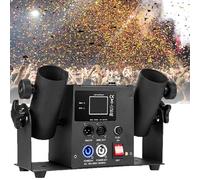 Portable Confetti Gun Launcher Machine Cannon 2 Shot Double Shot Streamer Electric DMX/Remote for DJ Party Wedding Stage Concert Show Christmas