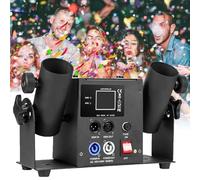 Portable Confetti Gun Launcher Machine Cannon Double- Professional w/Remote, for Concerts Stage Weddings Parties