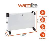 Portable Convector Heater 2kw Freestanding 3 Heat Setting 750/1250/2000w WL41007 [EEK: A+++]