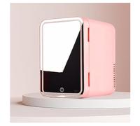 Portable Cooler And Warmer, With Led Mirror, 8L Capacity Mini Fridge For Room, Hot And Cold, Car And Home Dual Use Skin Care Frige, Cosmetic Fridge For Skincare,Pink
