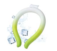 Portable Cooling Neck Wrap for Summer Heat Relief, Wearable Ice Neck Cooling Tube with Quick Freeze Gel, Reusable Hands-Free Neck Cooler Cold Band for Outdoor, Yardwork, Workouts (Green, M)