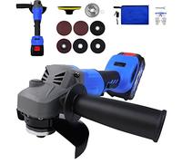 Portable Cordless Angle Grinder 4.5 Inch Grinder Kit 10000RPM, 3000mAh Battery, with Polishing Grinding Wheels, Cutting Wheels, 2-Position Side Handle, Lightweight Small Grinder with Storage Bag