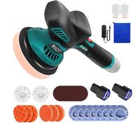 Portable Cordless Car Buffer Polisher Machine, 300W Powerful Handheld Battery Car Polisher with 2*12V 2000mAh Batteries, 2800-5500 RPM, 6 Variable Speed, for Auto Detailing/Polishing/Waxing