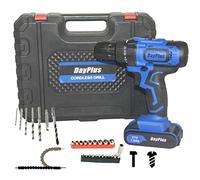 Portable Cordless Drill Li-Ion Electric Driver Kit Tool Repair Set 18+1 Torque 21V DIY Screwdriver Tail Hammer 2 Speed Mini Wireless Power Driver 3/8Inch with LED&Magnet