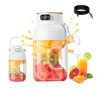 Portable Cordless Juicer Cup with Drinking Lid, 1200ml Powerful Personal Blender, USB Charging for Smoothies Shakes Juice, Office Travel Gym white