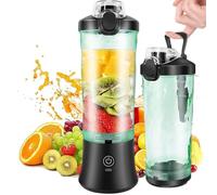 Portable Cordless Smoothie Blender, 600ML, Leakproof Lid & Sip Spout, Rechargeable, Powerful Small/Mini Travel Handheld Blender with 6 Blades, Food Blenders and Liquidisers for Juice, Cocktail, Ice