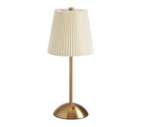 Portable Cordless Table Lamp, Fabric Shade Desk Lamps, 3000mAh Rechargeable Battery Operated Light, 3Color Dimmable Touch Lamp for Dining Room, Living Room, Bedroom, Bedside, Kitchen, Bathroom (Brass)