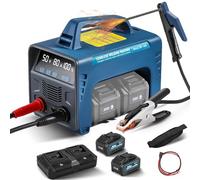 Portable Cordless Welding Machine with LED Display, Digital IGBT Inverter, Hot Start for Stick/Flux Core Welding, Includes 2 Batteries