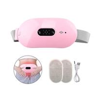 Portable Cordless Wireless Heating Pad for Menstrual Period Cramps, Electric Waist Belt Device, 3 Heat Levels and 3 Vibration Massage Modes, Back or Belly Heating Pad for Females (White)