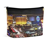 Portable Cosmetic Bag, Las Vegas Night City Printed Makeup Bag,Makeup Organizer Case for Women