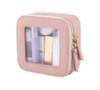 Portable Cosmetic Bag - PU Leather Waterproof Cosmetic Bag,Zippered Lightweight Storage, Fashionable Makeup for Travel Work