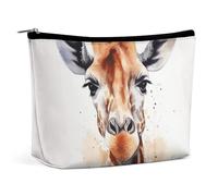 Portable Cosmetic Bag, Stylish Animal Watercolor Giraffe Printed Makeup Bag,Makeup Organizer Case for Women