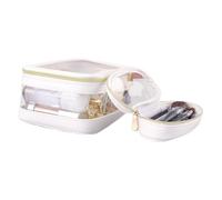 Portable Cosmetic Bag - Toiletry Organizer Set with Zipper, Clear Travel Case | Lightweight Cosmetic Organizer for Business Trips, Beach Holidays, Port Storage Space, white, Please refer to the