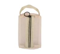 Portable Cosmetic Storage Bag Semi Transparent Wash Nylon Mesh Bags Objects Pouch Makeup Package(Beige,L)