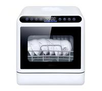 Portable Countertop Dishwasher - Fully Automatic with 4 Wash Cycles & Dry Function, Faucet-Connect or Manual Fill