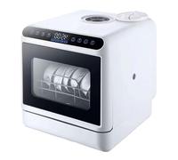 Portable Countertop Dishwasher with 4 Wash Programs & Hot Air Drying, Small Automatic Tabletop Dishwasher, Faucet Hookup or Manual Fill, Energy-Saving for 4-6 People