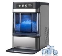 Portable Countertop Ice Maker, Commercial Chewable Ice Cube Maker, 38lbs Daily Capacity, One-Click Self-Cleaning, Quiet for Home Bar and Party Use