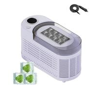 Portable Countertop Ice Maker Machine, Compact Mini Ice Maker with Car Power Cable, 8 Cubes in 10 Minutes, Dual Power Ice Making Mode for Home and Camping