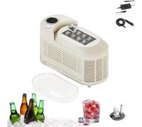 Portable Countertop Ice Maker Machine, Desktop Small Ice Maker, 8 Cubes in 10-15 Mins, Compact Mini Ice Maker, For Office, Home, Camping, RV, Car & Travel (Cream white)