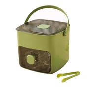 Portable Countertop Ice Maker with Handle & Storage Drawer - One-Touch Operation Ice Machine for Home Office, Compact Design with Built-In Ice Storage (Green)