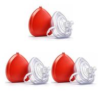 Portable CPR Face Mask - Pocket-Sized, Latex-Free, Skin-Friendly with One-Way Valve, Hygienic Emergency Resuscitation Mask in Durable Carry Case (Pack of 3)