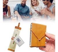 Portable Cribbage Board Game Set,Classic Cribbage Game With Full Deck Of Cards,Leather Travel Cribbage Board Travel Games with Wooden Board,For Family Game Nights And Travel