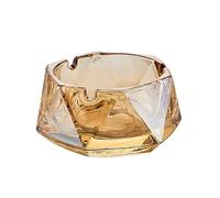 Portable Crystal Ashtray, Glass Ash Tray for Cigarette Cigar, Clear Ashtrays Suitable for Outdoors, Indoors, Home, Bar, Office 8.5x4.5cm - Amber