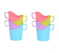 Portable Cup Protectors 8pcs Lightweight Plastic | Heat-resistant plastic, protects hands from hot drinks, safe for cold beverages, random vibrant colors, set of 8