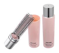 Portable Curly Hair Brush 2pcs Pink round Abs Styling Brush | Travel and Daily Use, Detangles Knots, Scalp Massage, Compact Fold-up Design