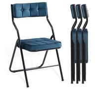 Portable Cushioned Folding Chairs Set of 4 Pre assembled Dining Stools with Soft Cushions Ideal for Guests Kitchen Office Weddings and Parties