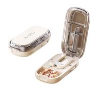 Portable Cutter and Divider Divide into 2/4 Parts for Pills (White)