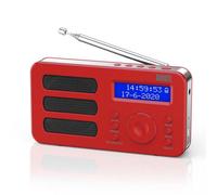 Portable DAB FM Radio Alarm Clock RDS AUX Rechargeable Battery August MB225