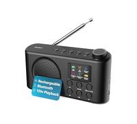 Portable DAB Digital Radio with Bluetooth | USB-C Rechargeable Battery Powered | 40 Presets, Dual Alarm & BestTune | LED Display & Headphone Jack | Small Kitchen & Travel Radio | Majority Orwell Pro