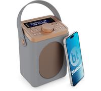 Portable DAB+ Radio with Bluetooth | 15 Hour Battery Playback and Mains Powered | Dual Alarm & Snooze Function| 20+ Presets, LED Display, FM, Headphone Jack | MAJORITY Little Shelford (Duck Egg)