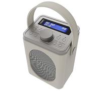 Portable DAB+ Radio with Bluetooth | 15 Hour Battery Playback and Mains Powered | Dual Alarm & Snooze Function | 20+ Presets, LED Display, FM, Headphone Jack | MAJORITY Little Shelford (Cream + Grey)