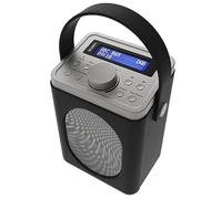 Portable DAB+ Radio with Bluetooth | 15 Hour Battery Playback and Mains Powered | Dual Alarm & Snooze Function | 20+ Presets, LED Display, FM, Headphone Jack | MAJORITY Little Shelford (Black + Grey)