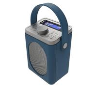 Portable DAB+ Radio with Bluetooth | 15 Hour Battery Playback and Mains Powered | Dual Alarm & Snooze Function | 20+ Presets, LED Display, FM, Headphone Jack | MAJORITY Little Shelford (Blue + Grey)