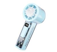 Portable Daily Cooling Fan Rechargeable Handheld with Digital Display, Handheld Fan for Desk and Commute Carry Portable Rechargeable Cooling Digital Display Two Button Control Transparent Body Abs Hot