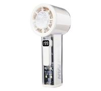 Portable Daily Cooling Fan Rechargeable Handheld with Digital Display, Handheld Fan for Desk and Commute Carry Portable Rechargeable Cooling Digital Display Two Button Control Transparent Body Abs Hot