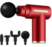 Portable Deep Tissue Massage Gun - Handheld Muscle Relief with 5 Intensity Speeds - Full Body Percussion Therapy for Shoulder, Back, Legs & More - Compact, Powerful & Rechargeable Muscle (RED-1)
